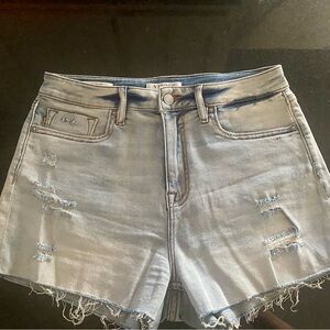 Vigoss High Waist Blue Denim Shorts Distressed